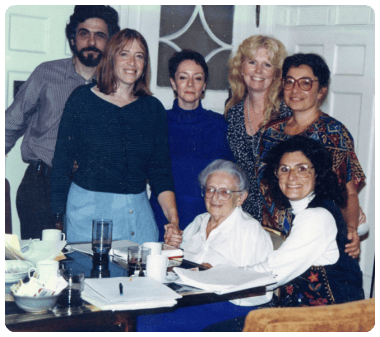 Left to right: Mark Sossin, Janet Kestenberg Amighi, Hillary Merman, Penny Lewis, Sandy Muniz, Judith Kestenberg, Susan Loman